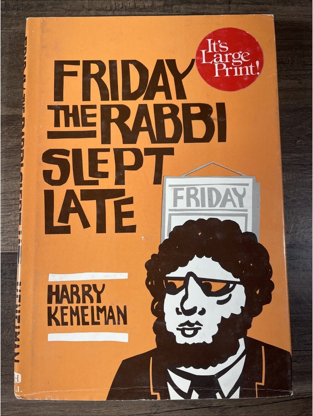 Friday The Rabbi Slept Late by Harry Kemelman 1983 Hardcover Book Large Print